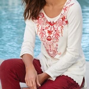 SOFT SURROUNDINGS CANARY ISLAND TUNIC SIZE M